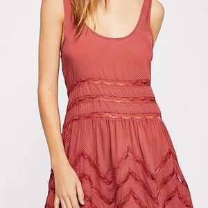 NWOT Free People lace trapeze voile slip XL